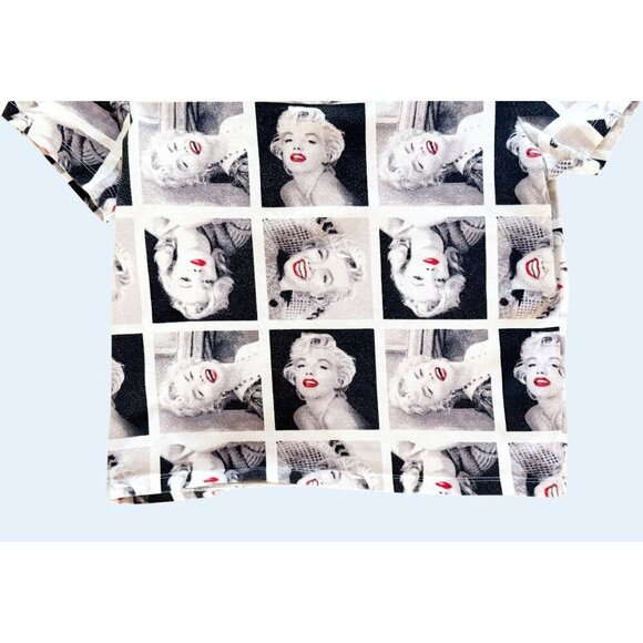 MARILYN MONROE Short Sleeve Crop Top Size Large - Picture 4 of 6
